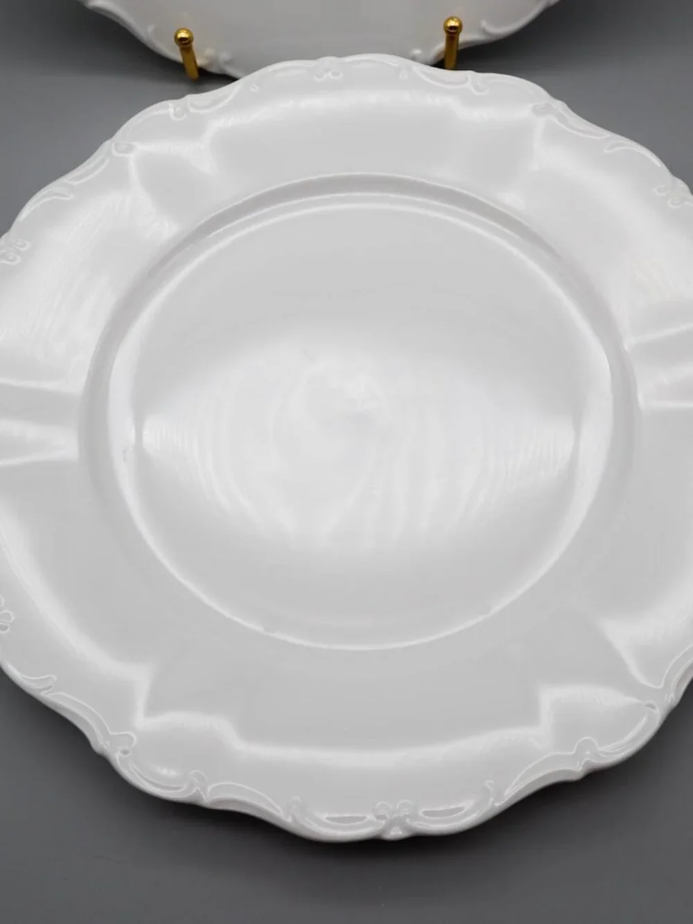 Set of 2 Seltmann Weiden Theresia White Dinner Plates 10 1/2